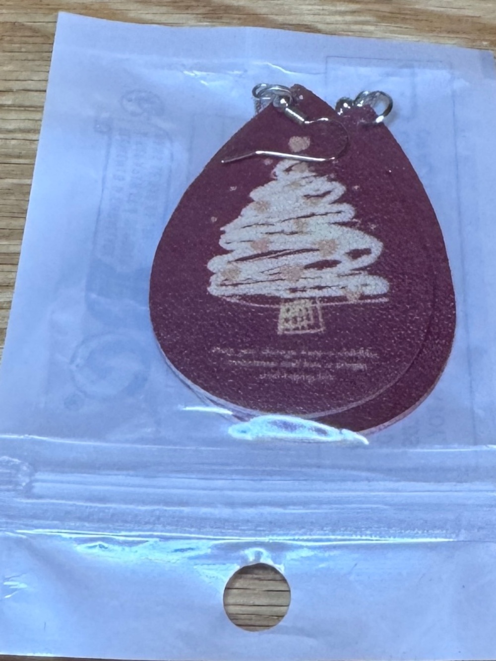 New Women's Teardrop Dangle Earring 2 1/4 X 1 1/2 In. Christmas Tree Felt Cute